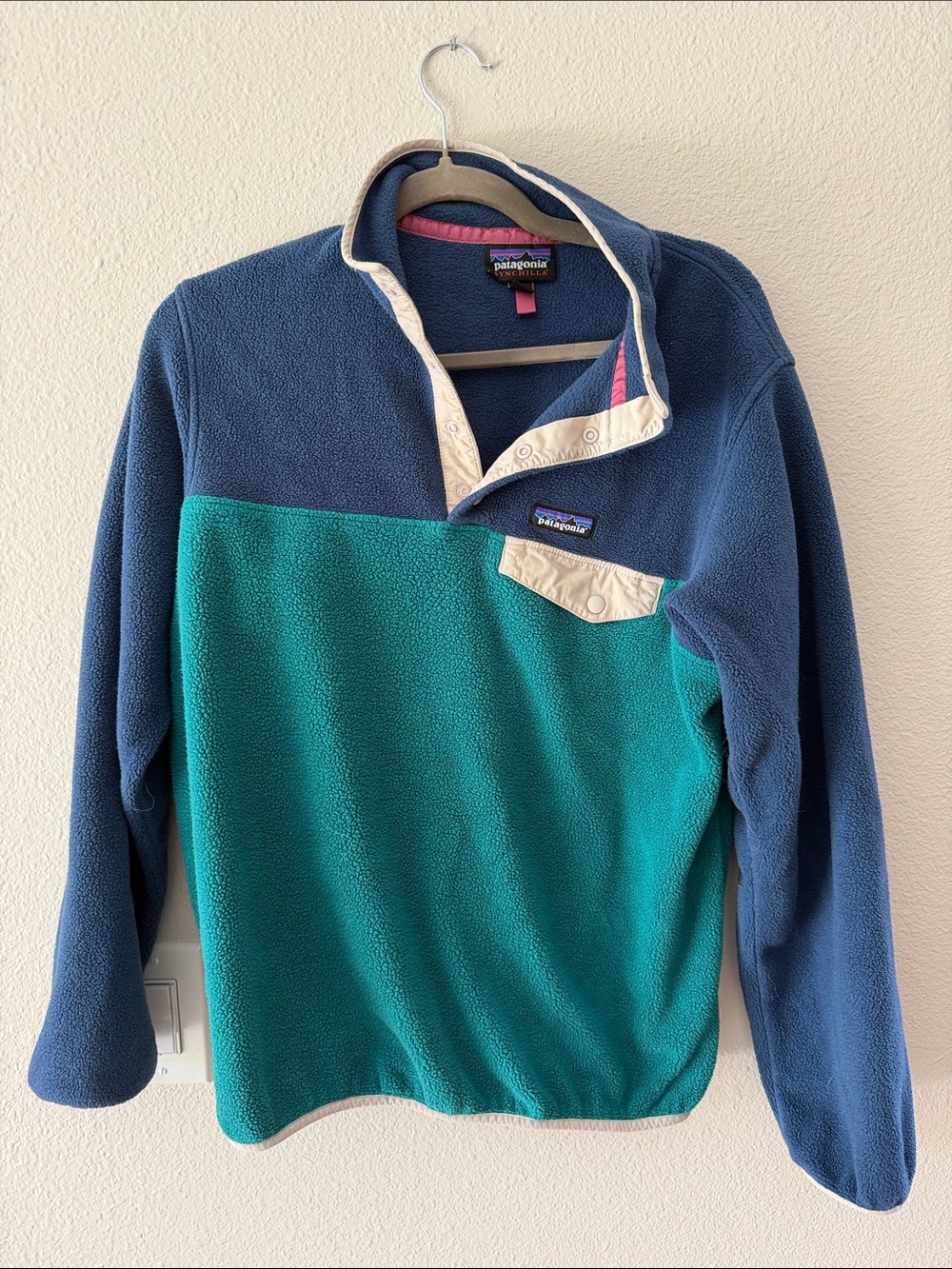 Patagonia Synchilla Two-Tone Zip-Up Fleece - Teal & Navy